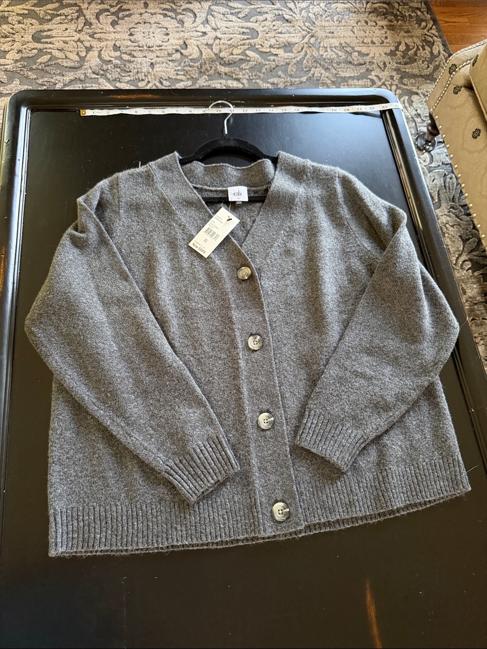 Cabi snug cardigan Gray Button-Front V-Neck Wool Cardigan